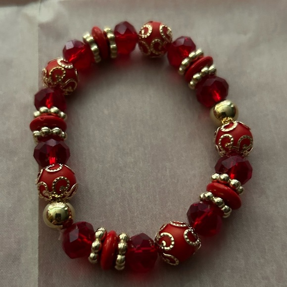 New 4pc Red Stone Boho Bracelet Set - Picture 16 of 17